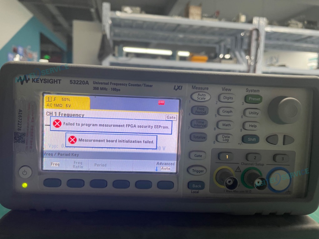 维修是德科技频率计53220A-开机自检报错 