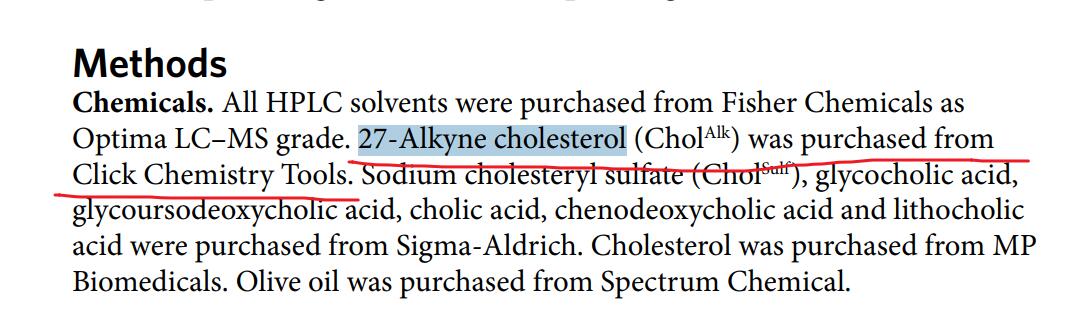 27-炔基胆固醇27-Alkyne Cholesterol货号1401-Click Chemistry Tools 