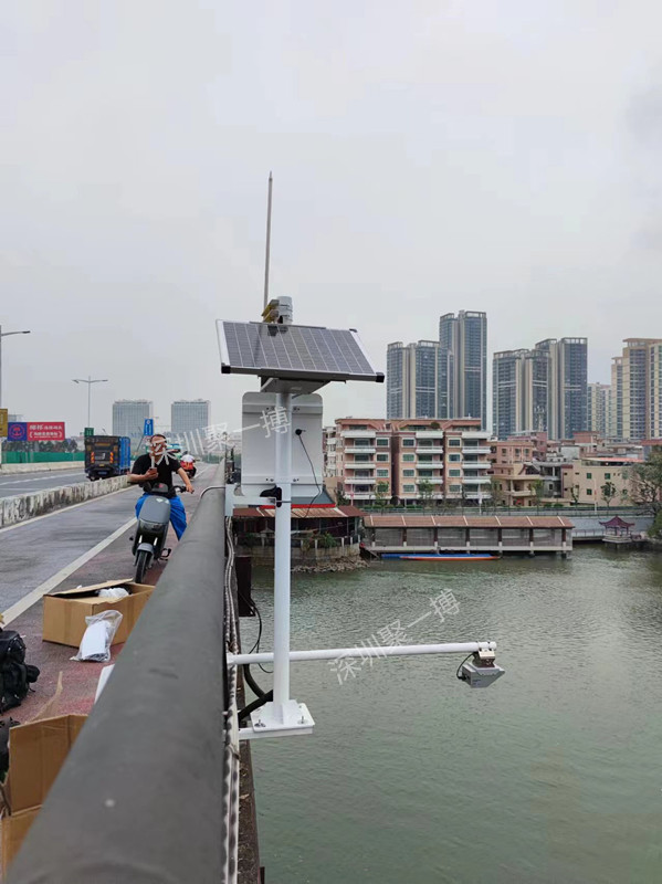 东莞万江河道水文雷达水位流量流速监测站安装案例 